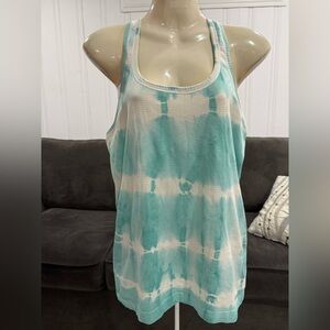 lululemon athletica Teal and White Tank Top